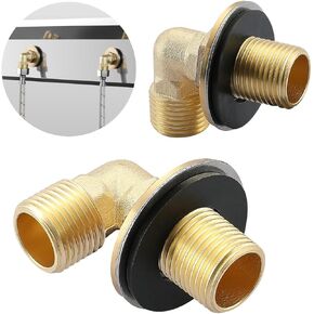 Installation Kit for Wall Mount Commercial Faucet, TOLSUNY Backsplash Mount Set for Stainless Steel Kitchen Prep & Utility Sink, 1/2 IPS G1/2 Elbow Adapter, 90 Degree Angled Elbow Joint, 2PCS.