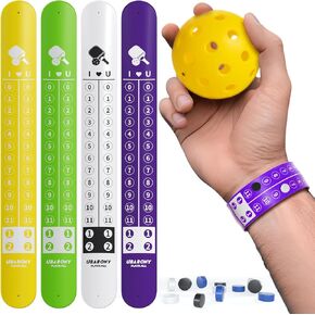 Pickleball Score Keeper, 8 Portable Pickleball Scoreboard Counter Scorekeeping Tracker Wristband for Sports Games Indoor & Outdoor Yard, Cornhole, Ping Pong