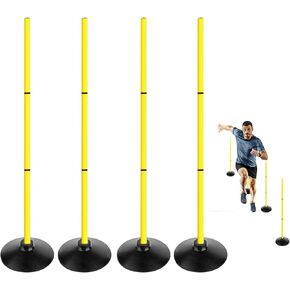 4FT Agility Poles Set Detachable Speed Training Poles Soccer Slalom Sticks with Agility Ladder and Cones
