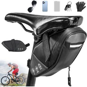 Bike Seat Bag Bicycle Saddle Bag Mountain Bike Accessories for Adult Commuter, Waterproof Cycling Under Seat Pouch with Reflective for Safety Ride Outdoor Sport