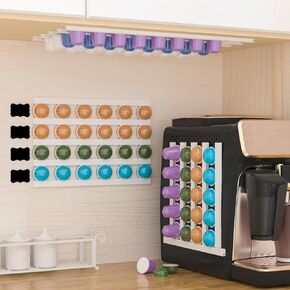 MATT SAGA K Cup Holder 12 pcs Hiding Style Coffee Pod Holder, Self-Adhesive Mounted Coffee Pod Stands , Suitable for a Variety of Scenarios and a Variety of Brand of Coffee Capsules Organizer Station