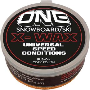 One Mfg X-Wax Rub-On Snowboard/Ski/Nordic Wax 30g - Proprietary Mineral Speed Additives Universal Speed Conditions-Our Fastest Wax, Cork Polishing Pad USA Factory No Fluoro