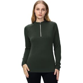 Iguana Women's 100% Merino Wool Base Layer 260g Midweight Quarter Zip Long Sleeve Top