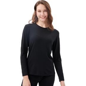 طبقة أساسية من صوف ميرينو 100% للسيدات - قمصان حرارية طويلة الأكمام من صوف ميرينو متوسطة الوزن للنساء، راحة فائقة in Kuwait