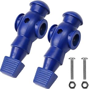 2PCS Foosball Replacement Players Set, Foosball Men, Soccer Player Plastic Replacement Parts Set for Football Table (Blue, 2 Hexagon Nuts Included)