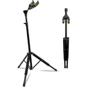 GEEK Guitar Stand Auto Self-Lock Hook Tripod Stand, Universal Folding Guitar Stand, Adjustable Portable Stand, for Acoustic, Electric, Bass Guitar, Ukulele, Violin