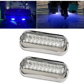 2Pcs 27 LEDs Red Marine Boat Lights,IP68 Waterproof Underwater Boat Trailer Light Pontoon Boat Transom Lights Stern Navigation Light Boat Interior Deck Lights 10-30V DC