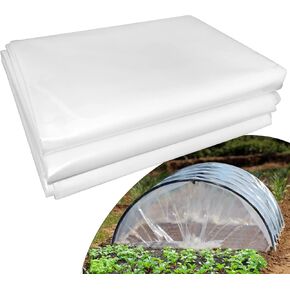 6 mil Greenhouse Plastic Film Sheeting Cover 12 x 26 Ft UV Resistant Clear Polyethylene Film Green House Hoop Farm Plastic Cover for Gardening, Farming, Agriculture
