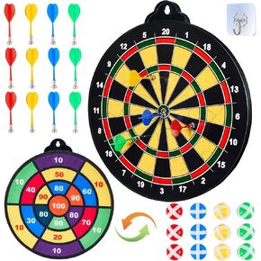Magnetic Dart Board - 12Magnetic Darts+12Sticky Balls Or 2 Toy Gun+40 Foam Dart,Fun for Family Game and Party with Friends, Christmas Birthday Gifts Toys for 3-12 Year Old Boys