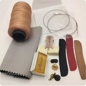 15 Pieces erhu instrument replacement accessory, including genuine erhu sound pad, erhu strings, Qianjin thread, erhu weakener, rosin, piano code, erhu cowhide horn