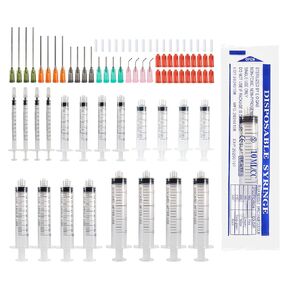 20 Pieces Syringes Set with Blunt Needles Assorted Sizes 1ml, 3ml, 5ml, 10ml, 20ml for Liquid Refill and Measure Scientific Laboratories, Plant Watering