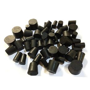 United Scientific RSTPK1 Premium Laboratory Black Rubber Stoppers, Good to Seal Bottles, Tubes and Many Other Containers, Black Lab Plug, 1 to 6 Assorted Sizes, 1 Pound of Stoppers.