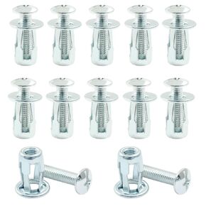 Waziaqoc 12Pcs M6 x 25 Hollow Door Anchor, Petal Expansion Nuts, Cavity Fixing Door Anchor for 0-5 mm Door Extra, Aluminium cladding Sheet Pipe, Iron Sheet (12 * 18 mm)