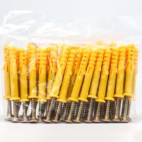 Drywall Anchor Kit, Hollow Wall Anchors Plasterboard Plugs & Screws self-Drilling for Drywall, Nylon, Plastic, Curtain Gypsum Board Wall Installation Fastener Hardware (40PCS M6 Yellow)