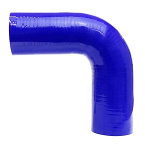 HPS 1-5/8" ID, Silicone 90 Degree Elbow Coupler Hose, High Temp 4-Ply Reinforced, Leg Length on Each Side: 4-1/2", 75 Psi Max. Pressure, SEC-8792-BLUE, Silicone, Blue