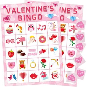 Valentine's Day Bingo Game for Kids 24 Players Valentine Party Game in Kuwait