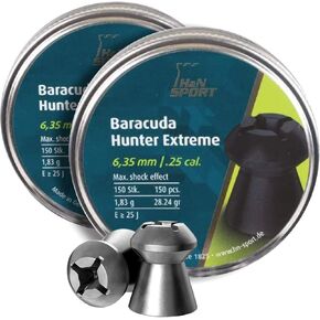 H&N Haendler & Natermann Baracuda Hunter Extreme Pellets, .25 Cal, 28.24 Grains, Hollowpoint, 150 Count (Pack of 2)