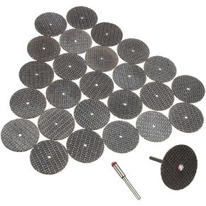Fiberglass Reinforced Cut-Off Wheels 50 Pieces 1 1/4 inch Diameter Abrasive Cutting Tool Disc with (4) 402 Mandrels Included Rotary Discs Compatible with Dremel 426 426b
