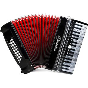 Accordion, 34 Key 60 Bass Keyboard Accordion, Professional Accordion, Adult Accordion Educational Instrument for Beginners and Students (black)