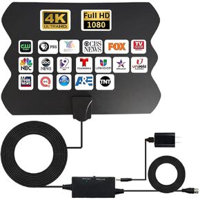 LUPATDY Digital Antenna for Smart tv, 2024 Upgraded Outdoor/Indoor HD Digital Portable TV Antenna with Signal Booster Long 950+ Miles Range Support All TV with 4K 1080p Antenna para TV-32.8ft Coaxial