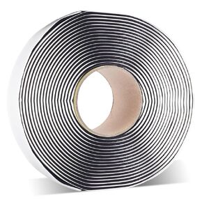 Butyl Seal Tape Black 1/2 Inch x 20 Feet x 1/8 Inch Sealant Rubber Repair Tape for Glass, RV, Trailer, Boat, Roof, Pipe, Window, and Vent Sealing, 1 Roll