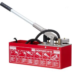 Hand Pressure Test Pump, 50 Bar Hydraulic Test Pump 762PSI with 3.2 Gallon Tank, for Pipeline Pressure Container Irrigation Firemen, 45ML 1/2" BSP for Pipeline Fluid Pressure Testing