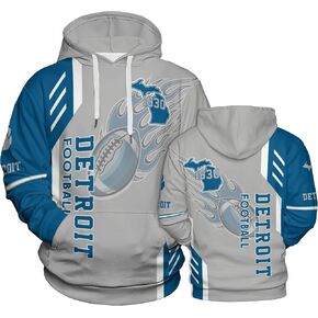 Cool Football Hoodie for Men, Classic Pullover Hooded Sweatshirts, Sport Apparel for Fans Gift