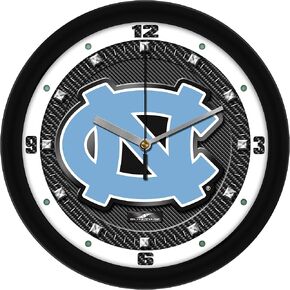 SunTime North Carolina Tar Heels Wall Clock, Printed Carbon Fiber Team Art, Silent Non-Ticking Quartz Movement, 11.5"
