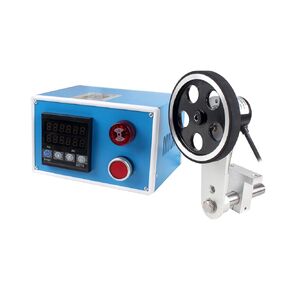 CNCTOPBAOS Digital Length Meter Counter,High Precision Roller Electronic Measured Unit in Feet Inches Meter Yard,Single Wheel,Alarm Setting,Bracket,Encoder for Edge Banding Machine Industrial 110-220V