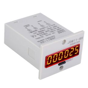 Garosa Electronic Counter 0-999999 Counting Range Digital Electrical Counter 6 Digits LED Digital Display Counter Electronic Totalizer (AC/DC12V)