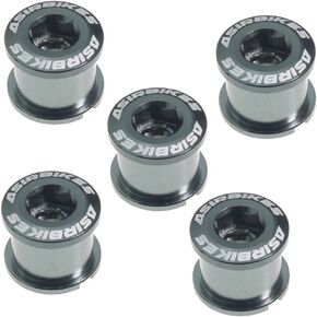 Bicycle Chainring Bolts Aluminum Alloy Crankset Double Chainwheel Bolts & Nuts Disc Screws for RoadBike,Mountain Bike,BMX- 5Pcs