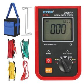 ETCR3000A+ Digital Ground Resistance Meter Tester 0-2kΩ, 0-200V, Manufacturer Direct Sales, Ground Rod Resistance, Earth Resistance Tester