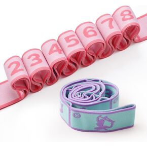 2 PCS Stretch Strap for Kids Dance Elastic Band for Children Gymnastics Stretching Strap Kids Stretching Bands Multi-Loop Adjustable Exercise Bands Stretching Resistance Ballet Bands Stretching Strap for Dance, Latin, Gymnastics Exercise 8 Loops