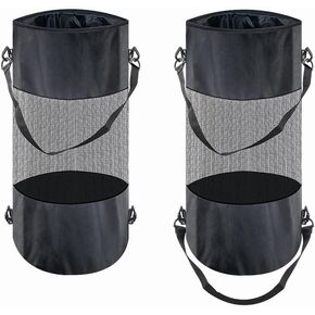 Boat Trash Bag, Portable Boat Trash Can,Portable Round Cylinder Style Garbage Container Mesh Dry Trash Storage Bag with Carry Handle and Hanging Hook