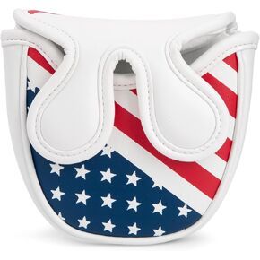 USA Mallet Putter Cover Headcover Magnetic Golf Head Covers Headcovers Club Protective Equipment - Center Shafted Golf Mallet Putter Headcover Mangetic