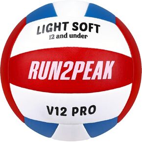 Super Soft Light Volleyball - PU Leather Volleyball Designed for Kids Youth Seniors Beginners - Lightweight Volleyballs for Indoor Outdoor House Backyard Official Size 5 Training Volley Ball