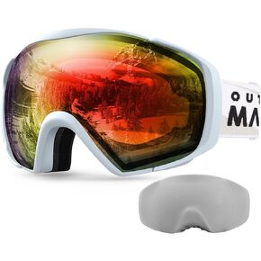 OutdoorMaster Ski Goggles with Cover Snowboard Snow Goggles OTG Anti-Fog