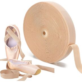32.8 Yards Ballet Pointe Shoe Stretch Satin Ribbon Ballet Pointe Shoe Ribbon Roll Stretch Ribbon Minimalist Ballet Elastic Strap Ribbon for Women Girl Ballet Accessories