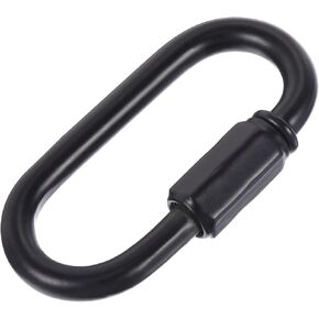 MECCANIXITY Chain Connector, 5mm Thick Quick Link Screw Lock Oval Clips for Chandelier Pendant Lights Black Pack of 6