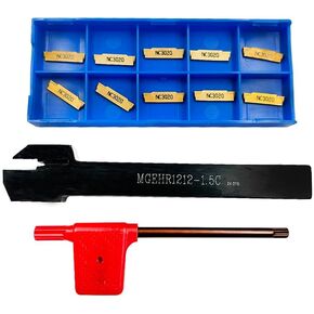 Lathe slotting tool holder slotting cutting tool holder MGEHR1212-1.5, with 10 MGMN150-G hard alloy slotting blades