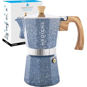 GROSCHE Milano Moka Stovetop Espresso Coffee Maker (9 Cup / 450 ml, White)