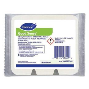 Diversey 100898961 Good Sense 30-Day Air Freshener, Fits Most Dispensers, Green Apple Scent, 1 Refill Pad