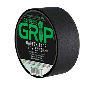 GRIP Premium Grade Non-Reflective Gaffer Tape | Heavy Duty, Matte Black, Residue-Free, Ideal for Photography, Stage, Film, Cable Management, Floors (1, Black, 2" x 32 Yards)