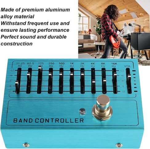 10 Bands Equalizer Pedal EQ Pedal Instrument Band Controller Independent Output Volume Adjustment Preamplifier for Music Lovers in Saudi Arabia