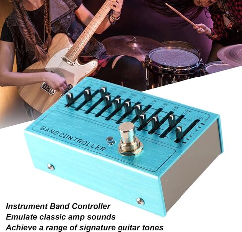 10 Bands Equalizer Pedal EQ Pedal Instrument Band Controller Independent Output Volume Adjustment Preamplifier for Music Lovers in Saudi Arabia