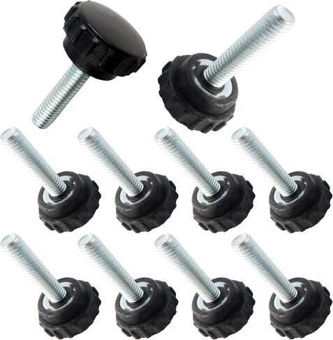 10PCS M6x15mm Knurled Clamping Knobs, Round Head Male Thread Knurled Thumb Screw, Zinc Plated Carbon Steel Hand Bolt Knobs Clamping Screw in Kuwait