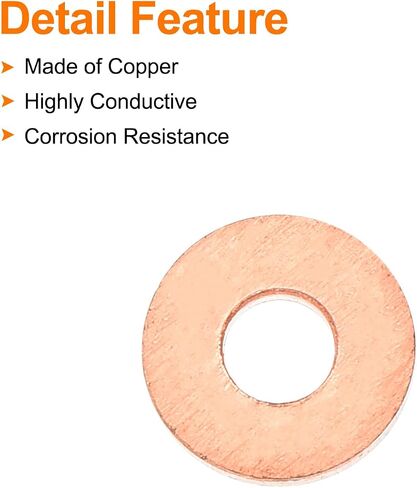 MECCANIXITY 52 Pcs Flat Copper Washers, 3x8x1mm Copper Upgraded Flat Metric Sealing Crush Ring Washers for Hydraulic Fittings Screw Bolt Nut Electronic Repair in Saudi Arabia
