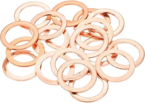 MECCANIXITY 52 Pcs Flat Copper Washers, 3x8x1mm Copper Upgraded Flat Metric Sealing Crush Ring Washers for Hydraulic Fittings Screw Bolt Nut Electronic Repair in Saudi Arabia