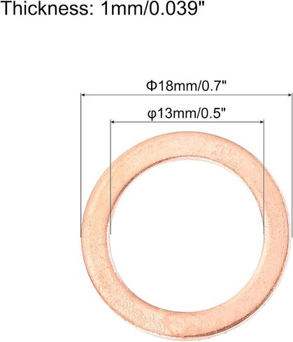 MECCANIXITY 52 Pcs Flat Copper Washers, 3x8x1mm Copper Upgraded Flat Metric Sealing Crush Ring Washers for Hydraulic Fittings Screw Bolt Nut Electronic Repair in Saudi Arabia