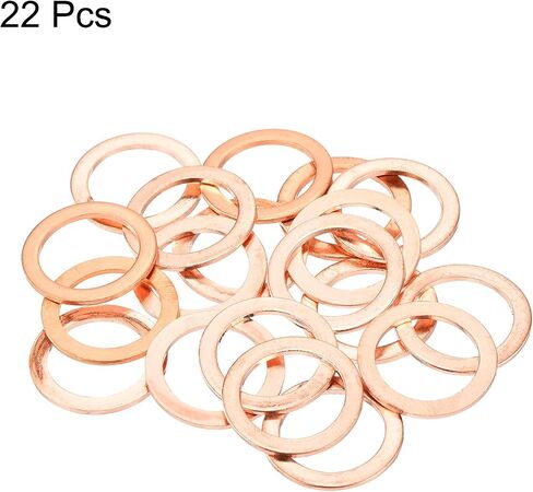 MECCANIXITY 52 Pcs Flat Copper Washers, 3x8x1mm Copper Upgraded Flat Metric Sealing Crush Ring Washers for Hydraulic Fittings Screw Bolt Nut Electronic Repair in Saudi Arabia